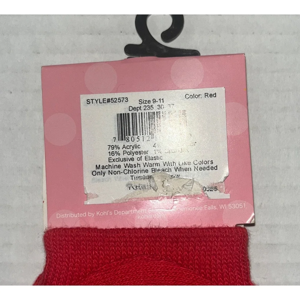 Kohl's Happy Valentine's Day Red Love Kanji Crew Socks Size 9-11 Shoe 4-10 52573